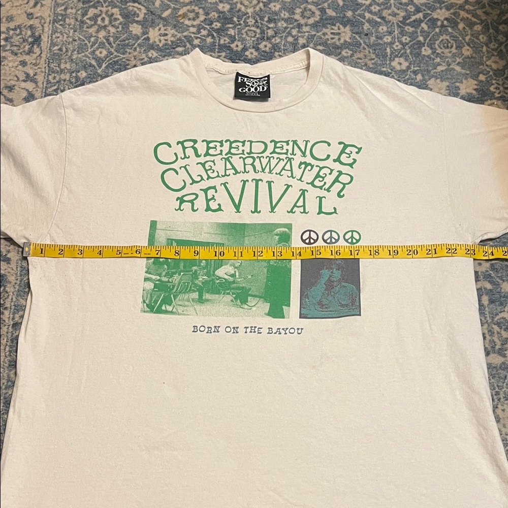 Creedence Clearwater Revival Born On The Bayou White Graphic T-Shirt Music - Picture 10 of 11
